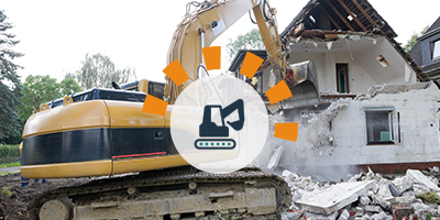 how to demolish a house with an excavator
